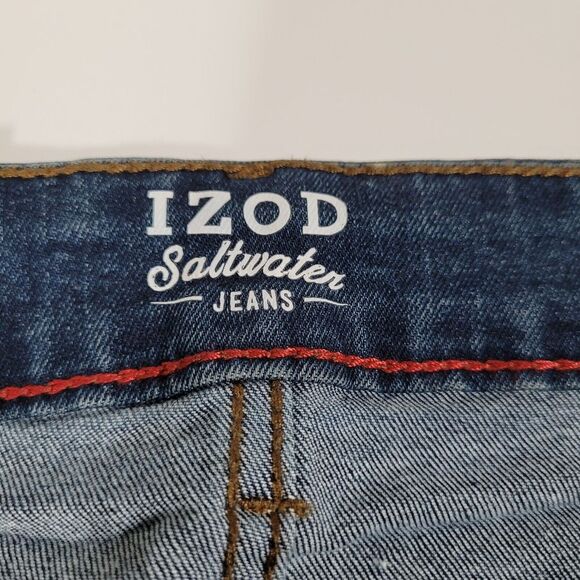 Izod Saltwater Jeans Men's 32x30 Comfort Stretch Denim Straight Leg Blue NWT - Picture 8 of 14
